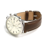 Fossil Townsman Chronograph White Dial Brown Leather Strap Watch for Men - FS5350 Authentic Buy Shop Now
