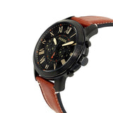 Fossil Grant Chronograph Black Dial Brown Leather Strap Watch for Men - FS5241 Authentic Buy Shop Now