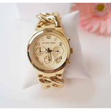 Michael Kors Runway Twist Gold Dial Gold Stainless Steel Strap Watch for Women - MK3131 Authentic Buy Shop Now