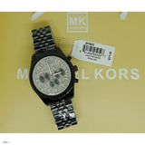 Michael Kors Lexington Chronograph Crystals Silver Dial Black Steel Strap Watch for Men - MK8605 Authentic Buy Shop Now