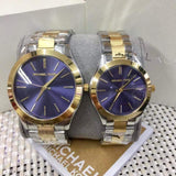 Michael Kors Slim Runway Blue Dial Two Tone Steel Strap Watch for Women - MK3479 Authentic Buy Shop Now