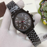 Michael Kors Lexington Chronograph Black Dial Black Steel Strap Watch for Men - MK8320 Authentic Buy Shop Now