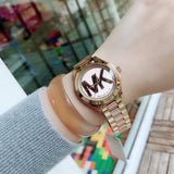 Michael Kors Mini Slim Runway Rose Gold Dial Two Tone Steel Strap Watch for Women - MK3650 Authentic Buy Shop Now