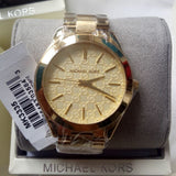 Michael Kors Slim Runway Gold Dial Gold Steel Strap Watch for Women - MK3335 Authentic Buy Shop Now