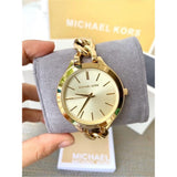 Michael Kors Runway Gold Dial Gold Steel Strap Watch for Women - MK3222 Authentic Buy Shop Now