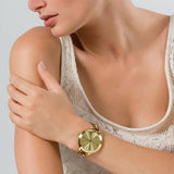 Michael Kors Runway Gold Dial Gold Steel Strap Watch for Women - MK3222 Authentic Buy Shop Now