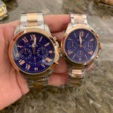Fossil Grant Chronograph Blue Dial Two Tone Steel Strap Watch for Men - FS5024 Authentic Buy Shop Now