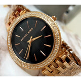 Michael Kors Darci Black Dial Rose Gold Steel Strap Watch for Women - MK3402 Authentic Buy Shop Now
