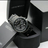 Emporio Armani Classic Chronograph Black Dial Black Stainless Steel Strap Watch For Men - AR2453 Authentic Buy Shop Now