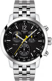 Tissot PRC 200 Chronograph Black Dial Silver Steel Strap Watch For Men - T114.417.11.057.00 Authentic Buy Shop Now