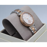 Michael Kors Abbey Three-Hand White Dial Two Tone Steel Strap Watch for Women - MK4616 Authentic Buy Shop Now