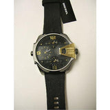 Diesel Uber Chief Two Hand Black Dial Black Leather Strap Watch For Men - DZ7377 Authentic Buy Shop Now