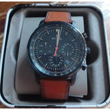 Fossil Goodwin Luggage Chronograph Black Dial Brown Leather Strap Watch for Men - FS5501 Authentic Buy Shop Now