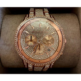 Michael Kors Ritz Three-Hand Glitz Rose Gold Dial Rose Gold Steel Strap Watch for Women - MK6748 Authentic Buy Shop Now