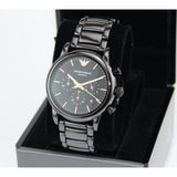 Emporio Armani Luigi Ceramic Chronograph Black Dial Black Strap Watch For Men - AR1509 Authentic Buy Shop Now