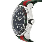 Gucci Dive Black Dial Red & Green Nylon Strap Watch For Men - YA136209 Authentic Buy Shop Now