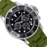 Michael Kors Everest Chronograph Black Dial Green Silicone Strap Watch For Men - MK8981 Authentic Buy Shop Now