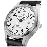 IWC Pilot's Watch Mark XVIII White Dial Black Leather Strap Watch for Men - IW327002 Authentic Buy Shop Now