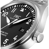 IWC Pilot’s Watch Mark XVIII Black Dial Silver Steel Strap Watch for Men - IW327015 Authentic Buy Shop Now