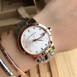 Burberry The City Diamonds White Dial Two Tone Steel Strap Watch for Women - BU9127 Authentic Buy Shop Now