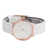 Calvin Klein Accent White Dial White Leather Strap Watch for Women - K2Y2Y6KW Authentic Buy Shop Now
