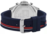 Tommy Hilfiger Clark Chronograph Blue Dial Black Leather Strap Watch For Men - 1792083 Authentic Buy Shop Now
