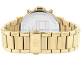 Tommy Hilfiger Tyson Chronograph Black Dial Gold Steel Strap Watch For Men - 1710589 Authentic Buy Shop Now