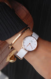 Daniel Wellington Classic Petite Dover White Dial White Nylon Strap Watch For Women - DW00100313 Authentic Buy Shop Now