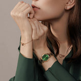 Daniel Wellington Iconic Link Emerald Green Dial Rose Gold Steel Strap Watch For Women - DW00100421 Authentic Buy Shop Now