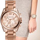 Michael Kors Blair Rose Gold Dial Rose Gold Steel Strap Watch for Women - MK5263 Authentic Buy Shop Now