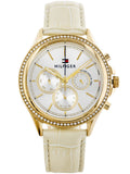 Tommy Hilfiger Ari Diamonds White Dial Cream Leather Strap Watch for Women - 1781982 Authentic Buy Shop Now