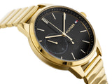Tommy Hilfiger Brooke Black Dial Gold Steel Strap Watch for Women - 1782019 Authentic Buy Shop Now