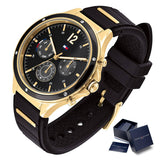 Tommy Hilfiger Eve Chronograph Quartz Black Dial Black Silicone Strap Watch For Women - 1782282 Authentic Buy Shop Now