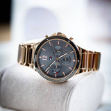 Tommy Hilfiger Eve Chronograph Quartz Grey Dial Rose Gold Steel Strap Watch For Women - 1782277 Authentic Buy Shop Now