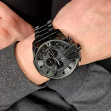 Diesel Mega Chief Chronograph Black Dial Black Steel Strap Watch For Men - DZ4355 Authentic Buy Shop Now