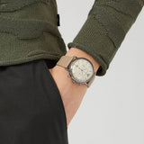 Emporio Armani Aviator Chronograph Quartz Grey Dial Beige Leather Strap Watch For Men - AR11107 Authentic Buy Shop Now