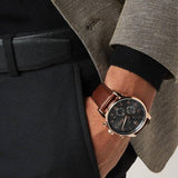 Hugo Boss Navigator Grey Dial Brown Leather Strap Watch for Men - 1513496 Authentic Buy Shop Now