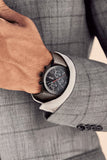 Hugo Boss Grand Prix Chronograph Black Dial Grey Leather Strap Watch for Men - 1513562 Authentic Buy Shop Now