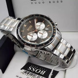 Hugo Boss Trophy Chronograph Grey Dial Silver Steel Strap Watch for Men - 1513634 Authentic Buy Shop Now