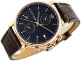 Tommy Hilfiger Daniel Blue Dial Brown Leather Strap Watch for Men - 1710418 Authentic Buy Shop Now