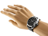 Tommy Hilfiger Baker Chronograph Black Dial Black Leather Strap Watch For Men - 1710449 Authentic Buy Shop Now
