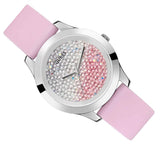 Guess Crush Crystals Silver Dial Pink Rubber Strap Watch for Women - W1223L1 Authentic Buy Shop Now