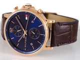 Tommy Hilfiger Daniel Blue Dial Brown Leather Strap Watch for Men - 1710418 Authentic Buy Shop Now