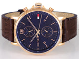 Tommy Hilfiger Daniel Blue Dial Brown Leather Strap Watch for Men - 1710418 Authentic Buy Shop Now
