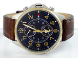 Tommy Hilfiger Dean Multifunctional Blue Dial Brown Leather Strap Watch for Men - 1791275 Authentic Buy Shop Now