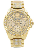 Guess Frontier Diamonds Gold Dial Gold Steel Strap Watch For Women - W1156L2 Authentic Buy Shop Now