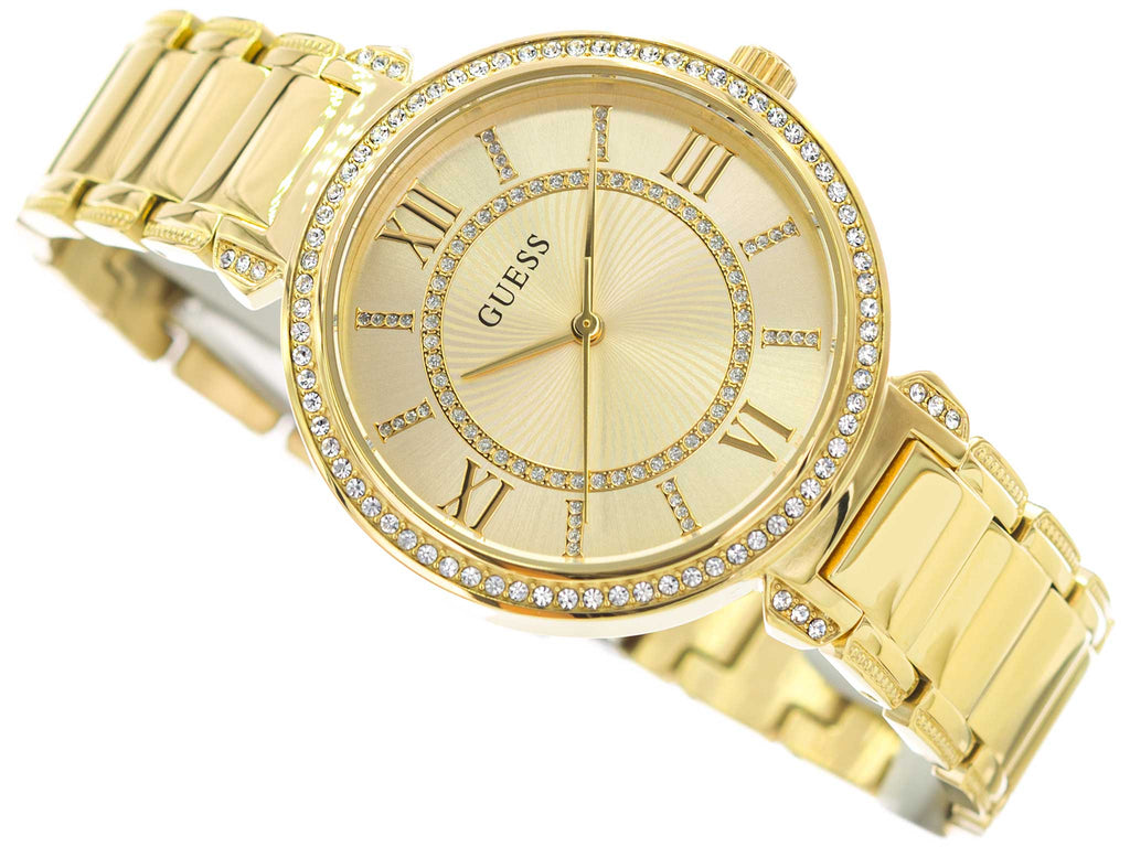 Guess Montage Quartz Gold Dial Gold Steel Strap Watch For Women - GW0588L1 Authentic Buy Shop Now