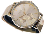 Hugo Boss Infinity Gold Dial Gold Mesh Bracelet Watch for Women - 1502520 Authentic Buy Shop Now