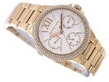 Michael Kors Mini Camille Chronograph White Dial Rose Gold Steel Strap Watch For Women - MK6844 Authentic Buy Shop Now