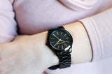 Michael Kors Slim Runway Black Dial Black Stainless Steel Strap Watch for Women - MK3221 Authentic Buy Shop Now